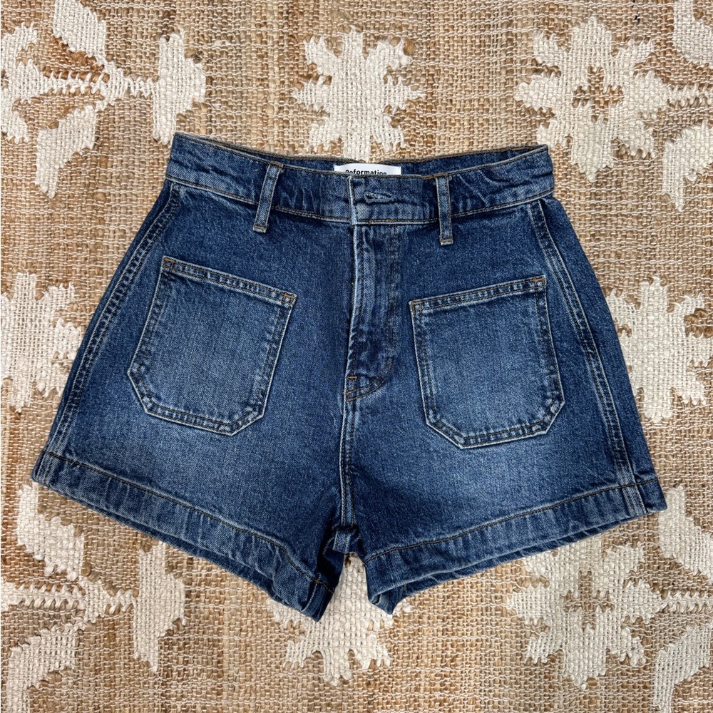 Reformation Alyssa Blue Jean Shorts
